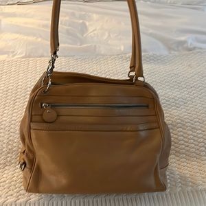 Hogan Pan Am Tan Leather Handbag with a pocket for everything.